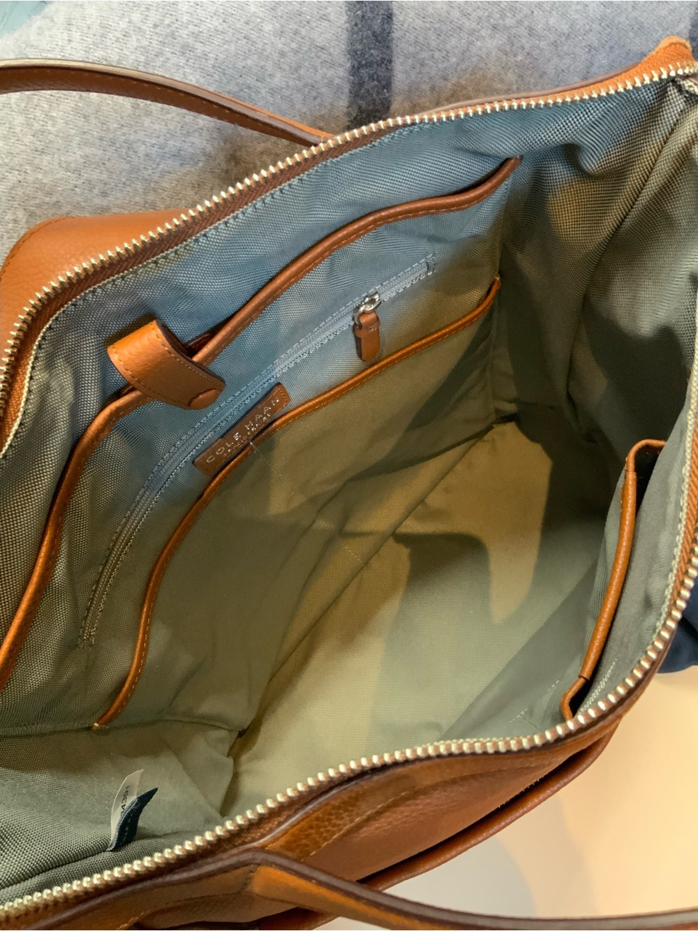 Cole Haan Tan Leather Tote-Style Backpack - Picture 3 of 11